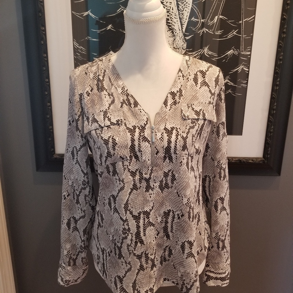 NWOT Express Snakeskin Blouse. Size Small